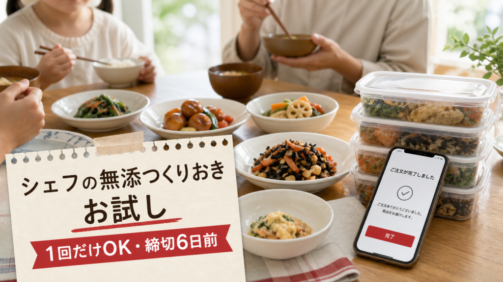 シェフの無添つくりおきを1回だけ試すイメージ画像