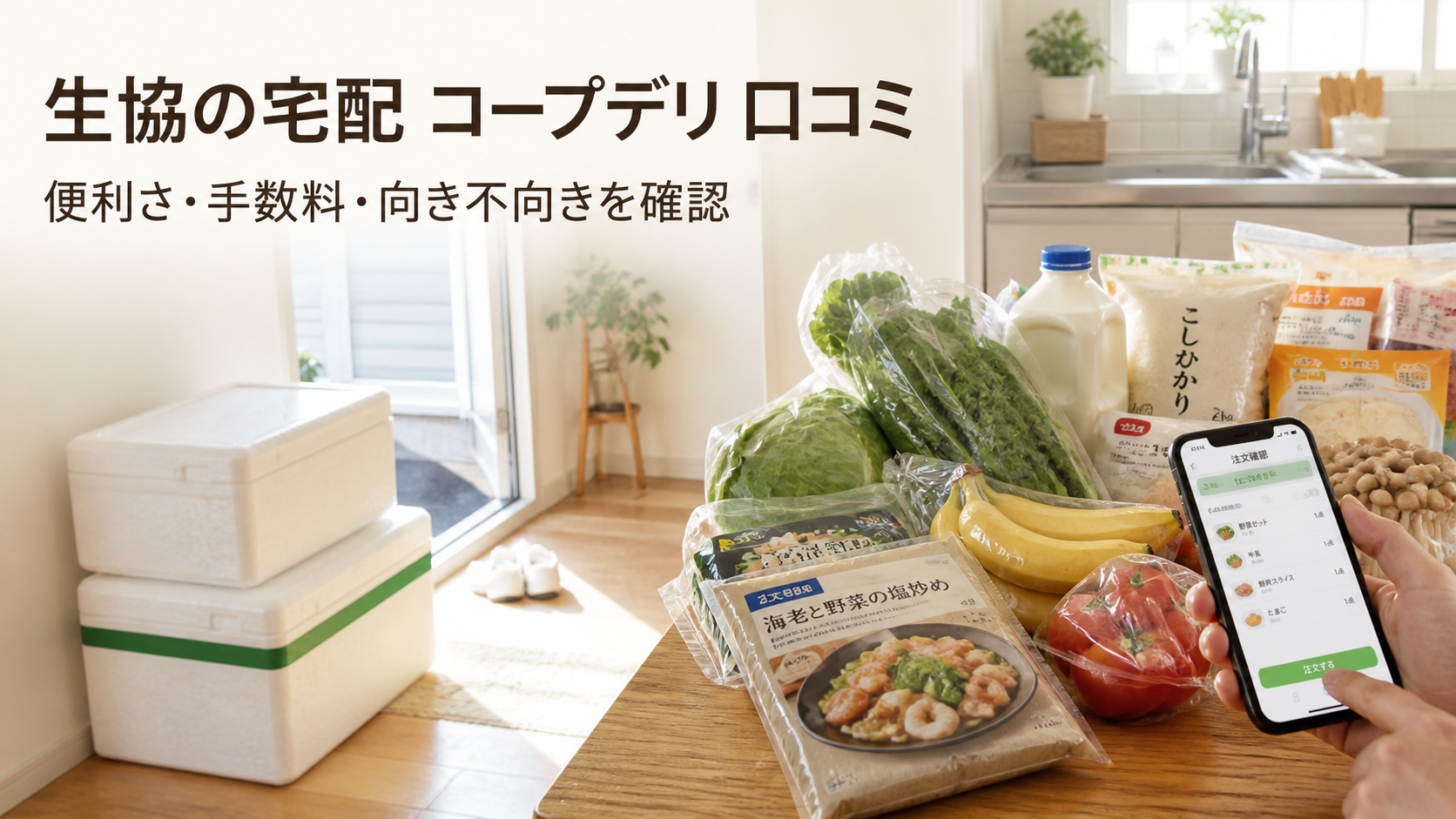 生協の宅配コープデリの口コミと手数料を確認するイメージ