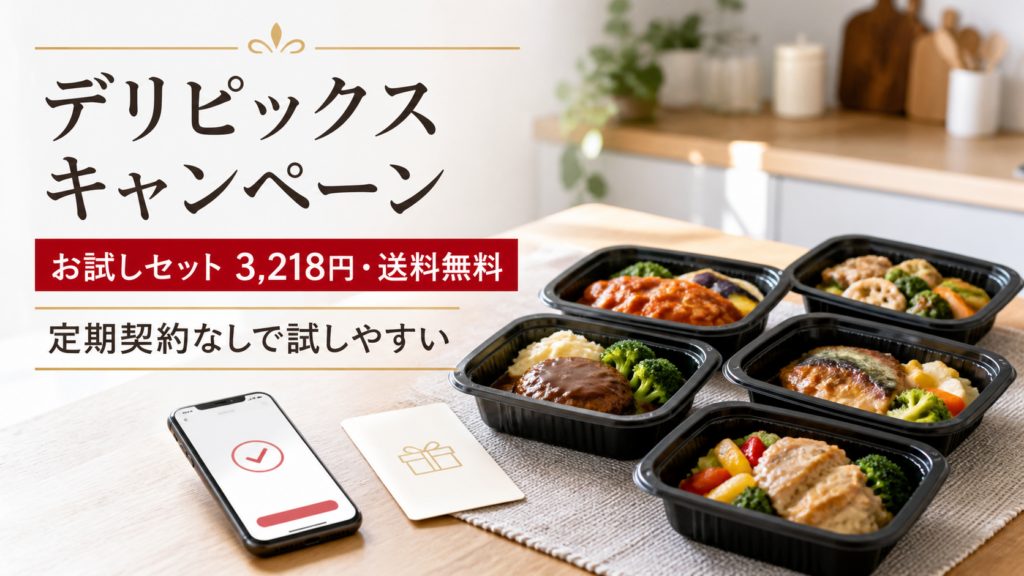 デリピックスのキャンペーンとお試しセットを比較するイメージ画像