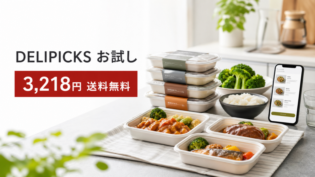 DELIPICKSのお試しセットを3,218円送料無料で確認するイメージ画像