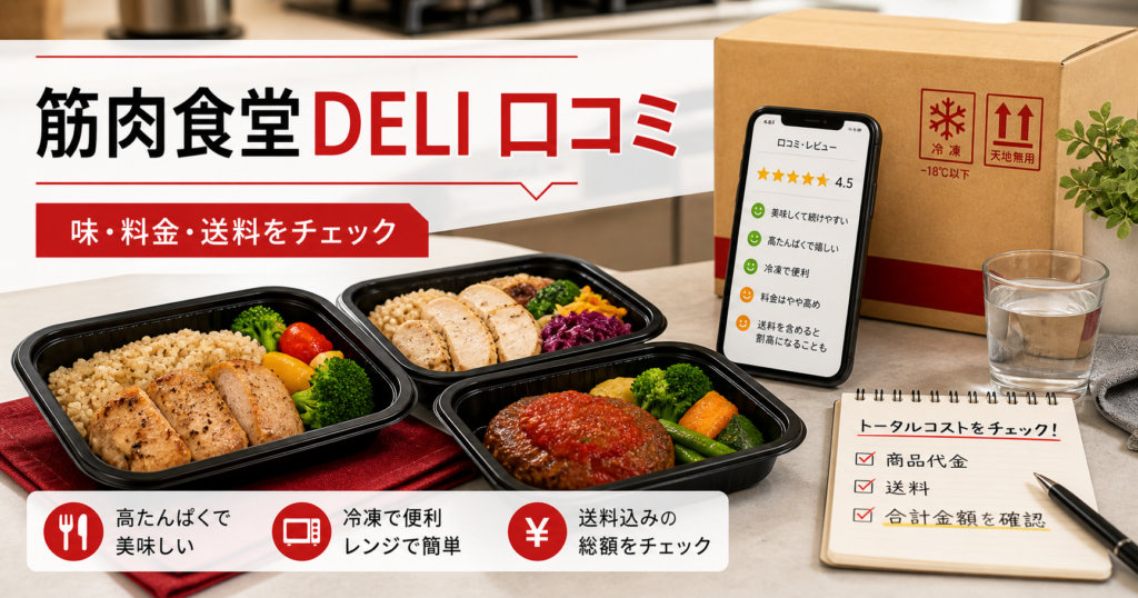 筋肉食堂DELI口コミの結論が分かる高たんぱく冷凍弁当のイメージ画像