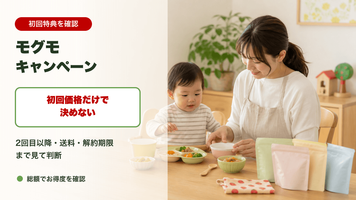 モグモ キャンペーンを初回価格だけでなく総額で判断するイメージ