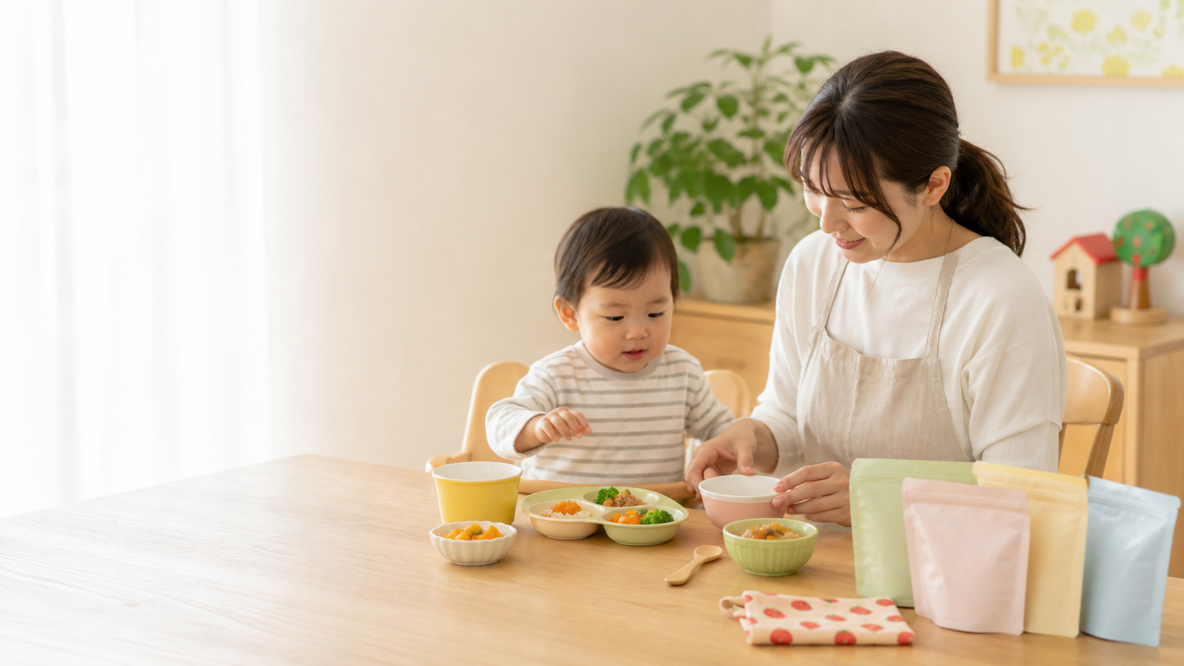 幼児食の冷凍宅配を家庭で試すイメージ
