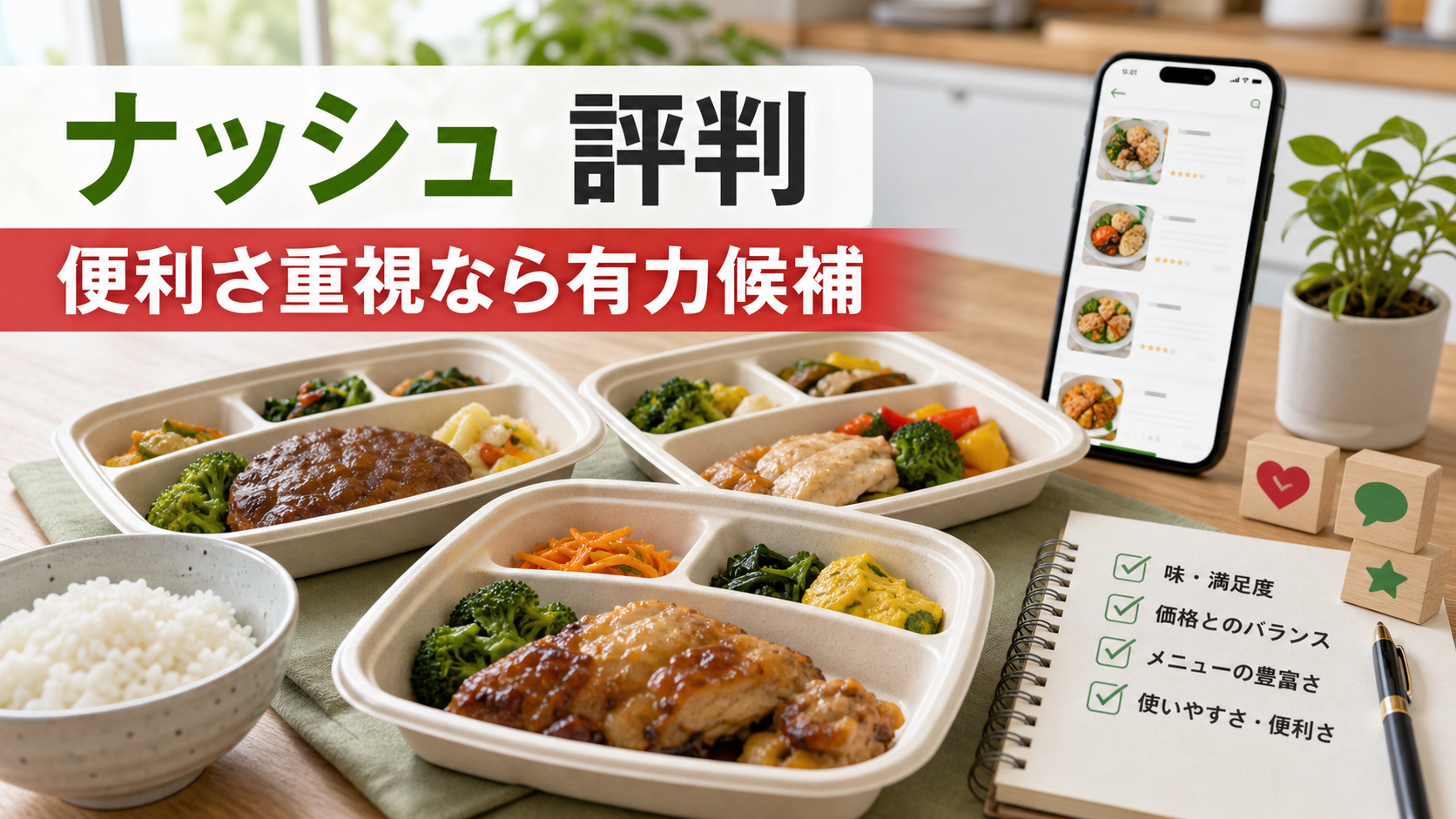 ナッシュ 評判の結論を示す冷凍宅配食のイメージ画像