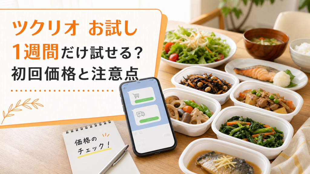 ツクリオのお試しで初回価格と注意点を確認するイメージ
