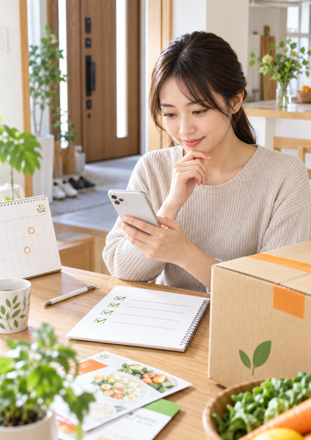 配送や退会やクーポン条件を申込前に確認するイメージ画像