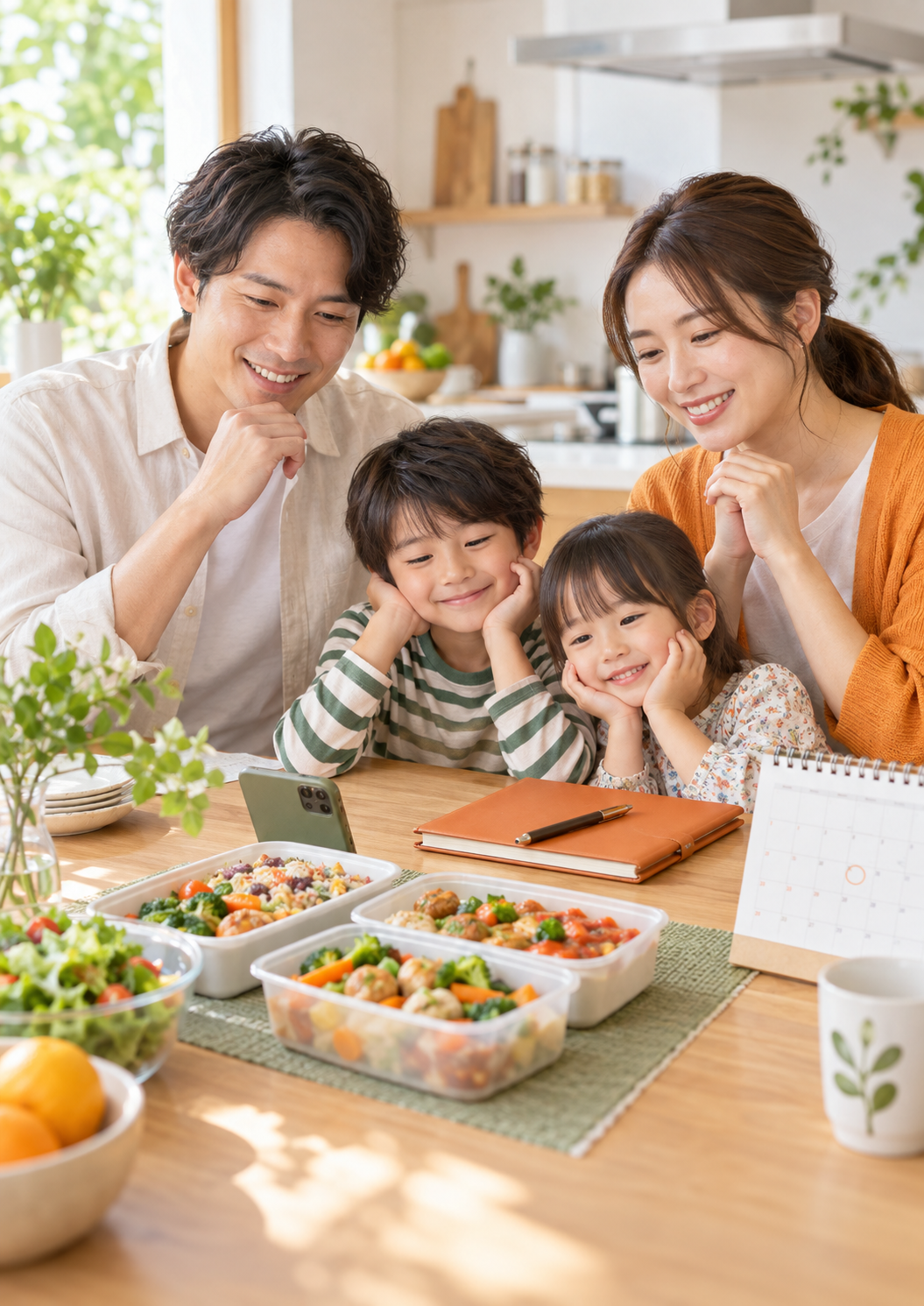 対象プランと継続料金を確認してツクリオを選ぶ家族のイメージ画像